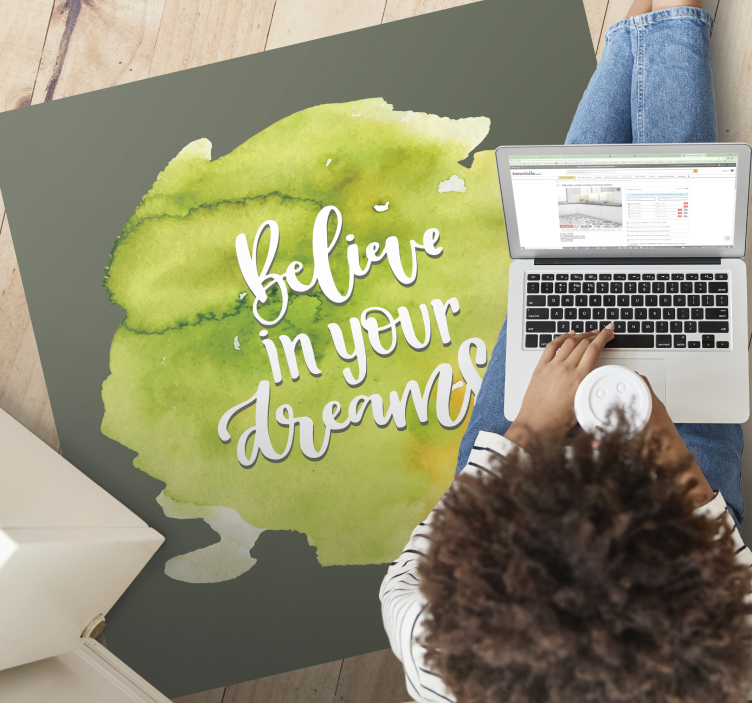 Tappeto vinile frase fiducia nelle aspirazioni - TenStickers