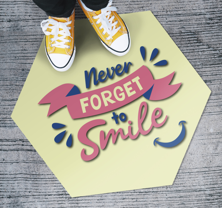 Tappeto vinile frase non dimenticare mai il sorriso - TenStickers