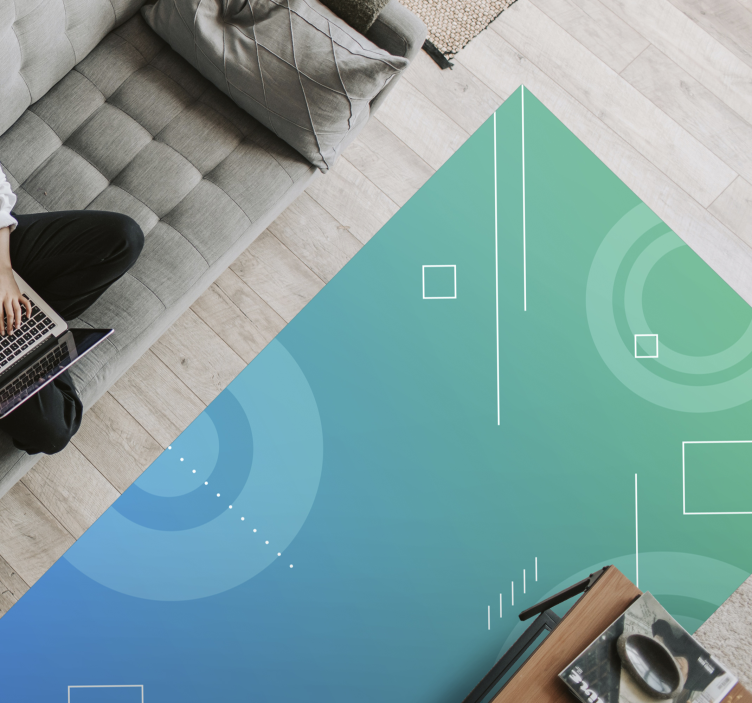 Tappeto vinile geometrico gradiente geometrico astratto - TenStickers