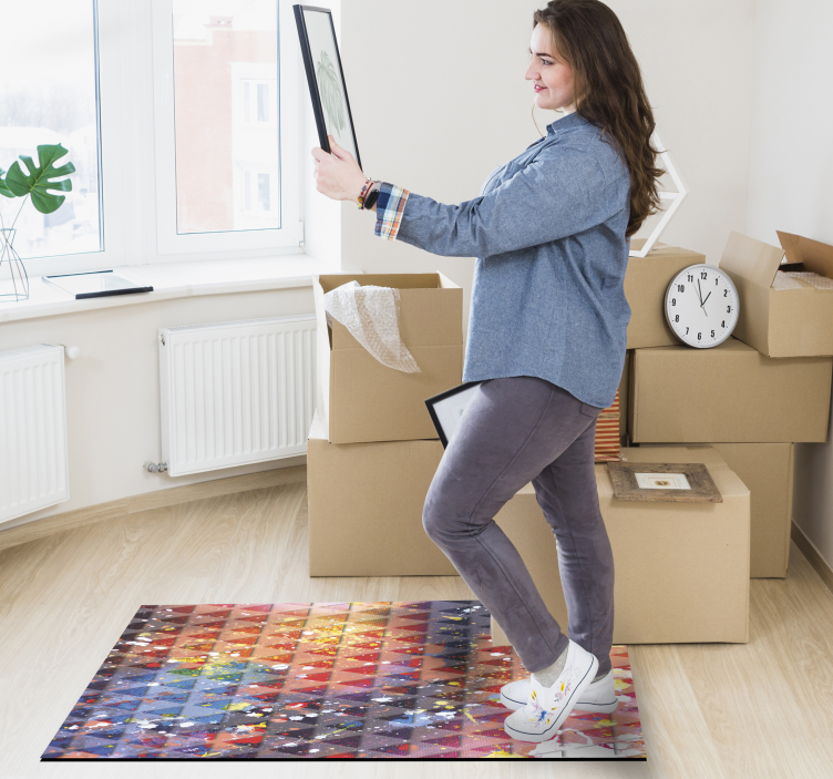 Tappeto vinile geometrico mosaico triangolare astratto - TenStickers