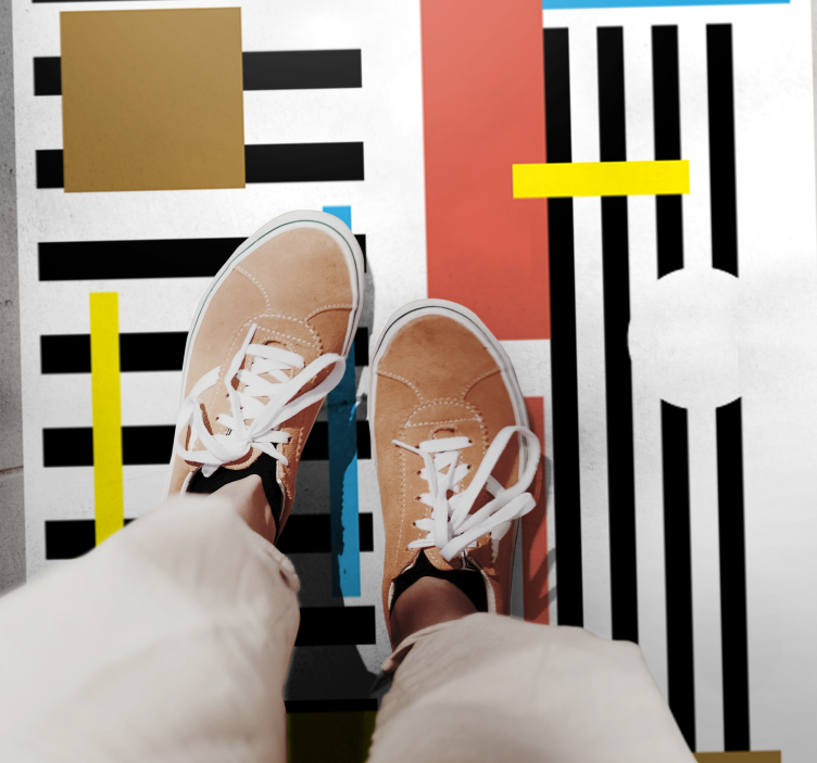 Tappeto vinile moderno motivi a strisce colorate - TenStickers