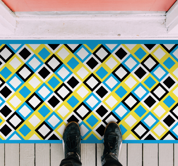 Tappeto vinile geometrico motivo geometrico a rombi - TenStickers