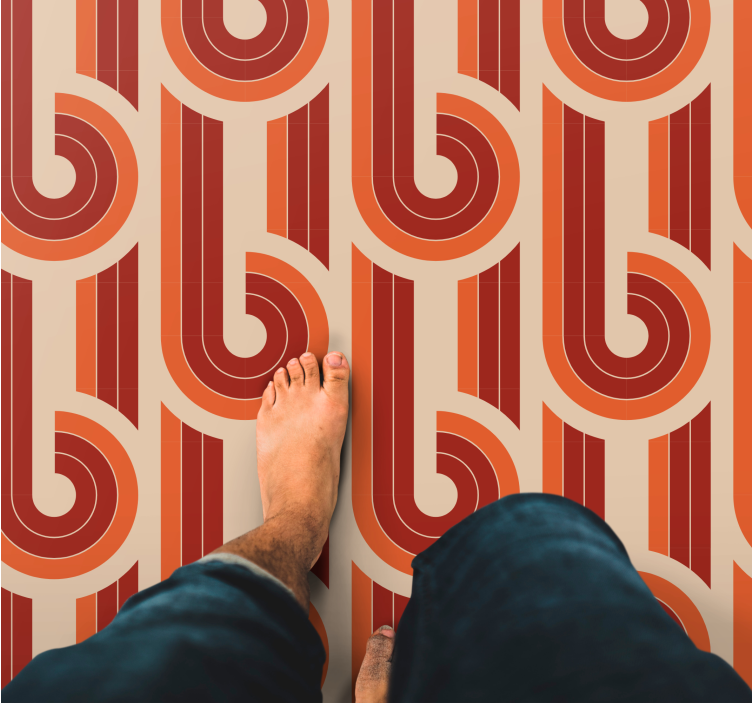 Tappeto vinile geometrico motivo geometrico retrò - TenStickers