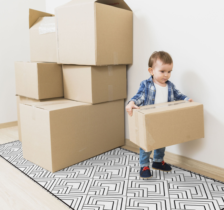 Tappeto vinile geometrico motivo labirinto geometrico - TenStickers