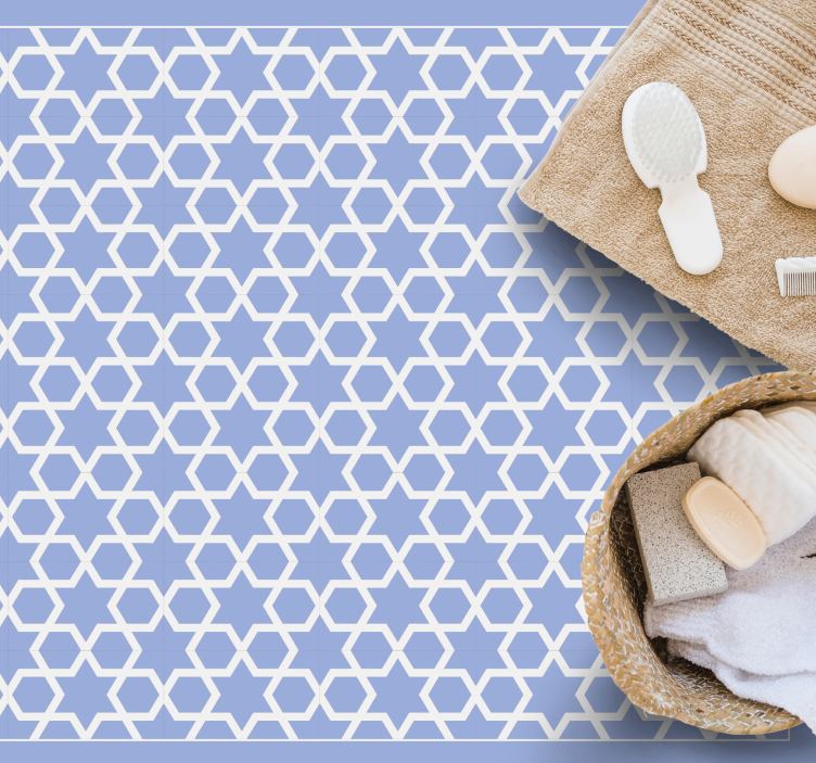 Tappeto vinile geometrico motivo stellato esagonale - TenStickers