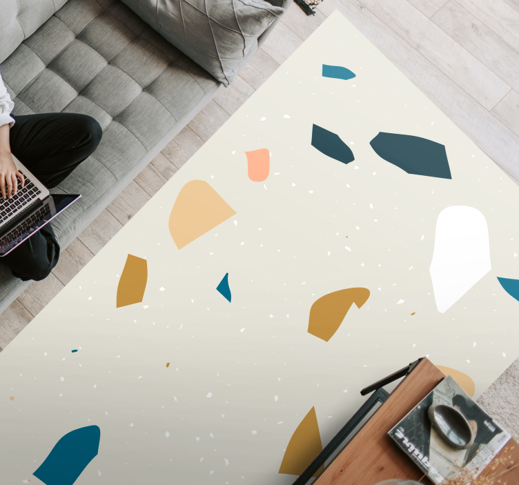 Tappeto vinile geometrico spruzzata di terrazzo - TenStickers