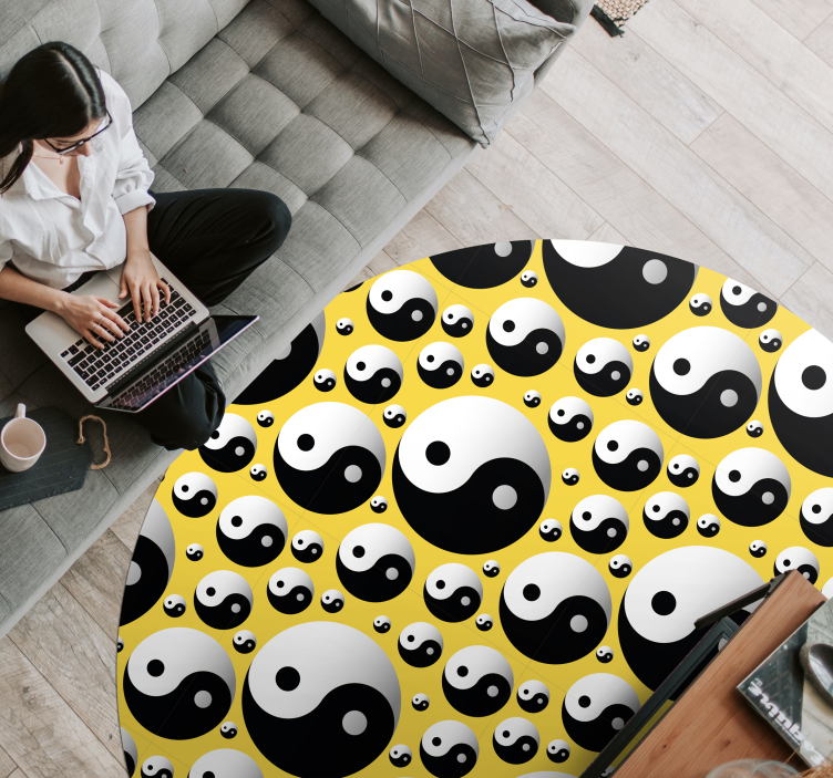 Tappeto vinile giochi armonia yin yang - TenStickers