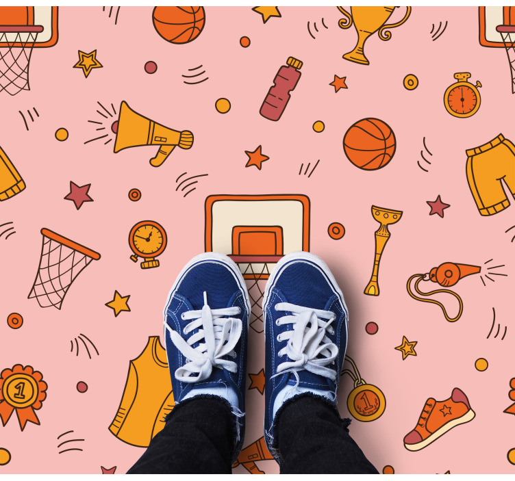 Tappeto vinile giochi elementi di divertimento sportivo - TenStickers