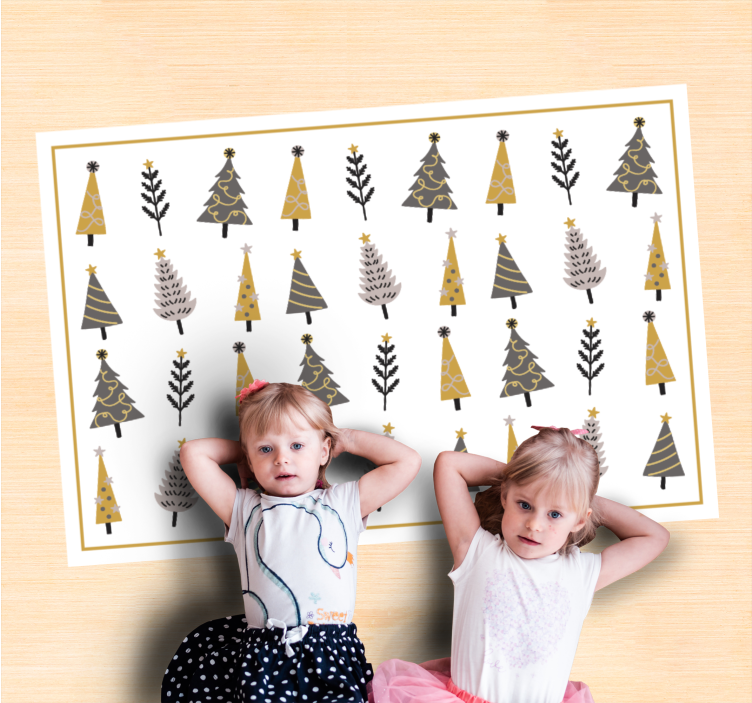 Tappeto Vinile Natale motivo ad albero stravagante - TenStickers