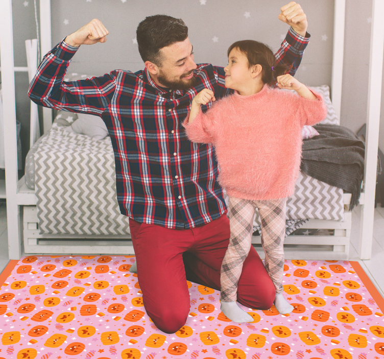 Tappeto vinile Halloween motivo di zucca diffuso - TenStickers