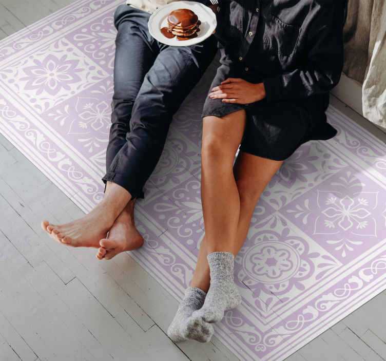 Tappeto vinile bagno eleganza del mandala - TenStickers