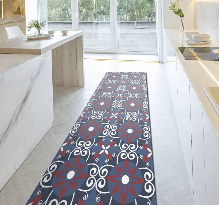 Tappeto vinile piastrelle elemento spirale botanico - TenStickers