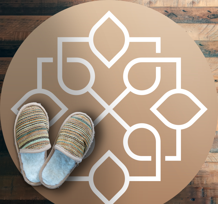 Tappeto vinile Mandala motivo marrone e bianco - TenStickers