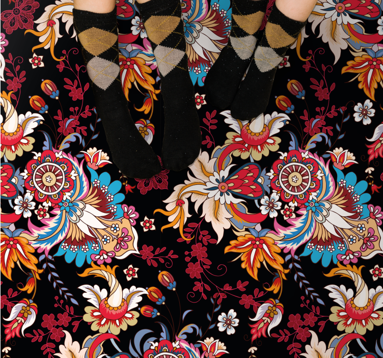 Tappeto vinile Mandala ispirazione botanica - TenStickers