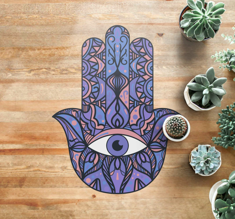 Tappeto vinile Mandala motivo della mano di hamsa - TenStickers