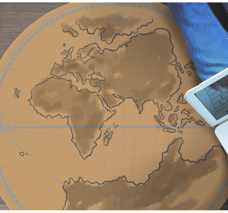 Tappeto vinile mappamondo contorno della mappa globale - TenStickers