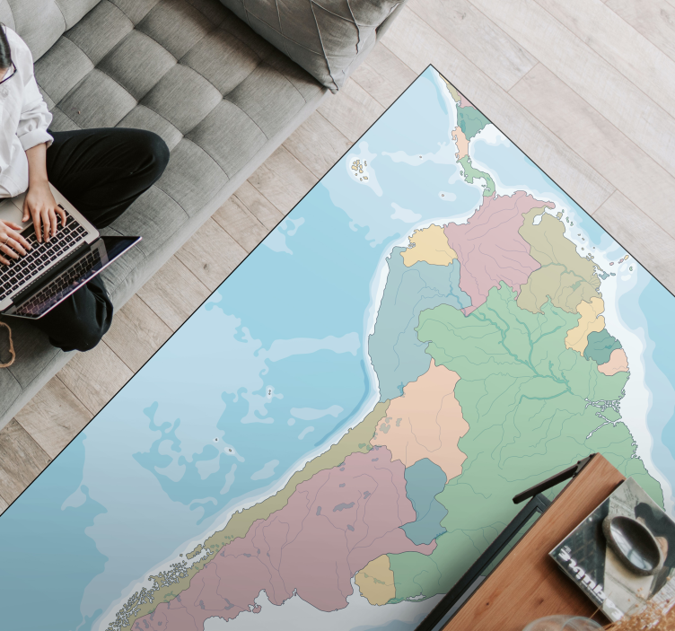 Tappeto vinile mappamondo illustrazione cartografica - TenStickers