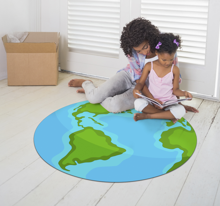 Tappeto vinile mappamondo mappa del mondo educativo - TenStickers