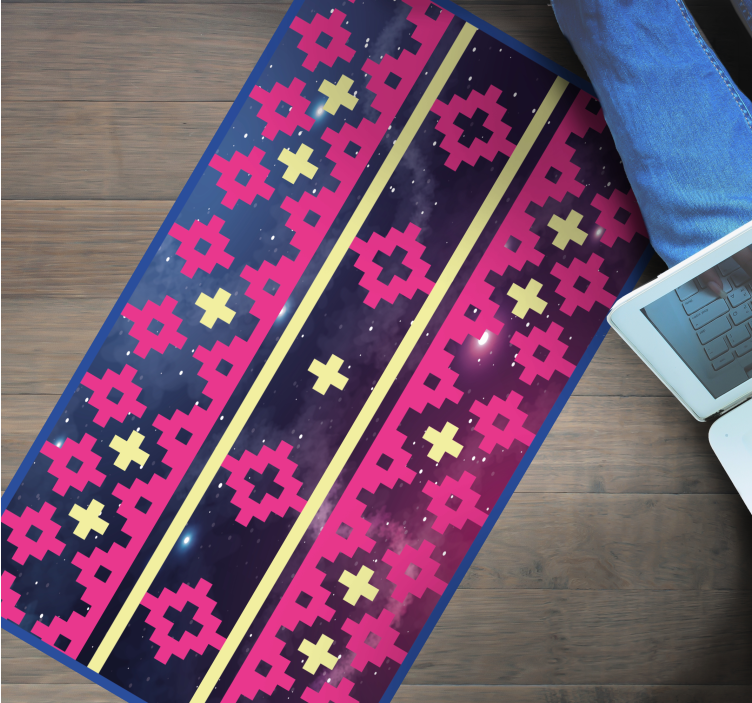 Tappeto vinile mappamondo modello geometrico del cosmo - TenStickers