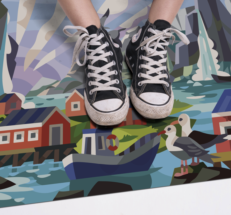 Tappeto vinile natura costa norvegese - TenStickers