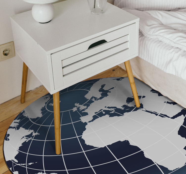 Tappeto vinile mappamondo design globale blu - TenStickers