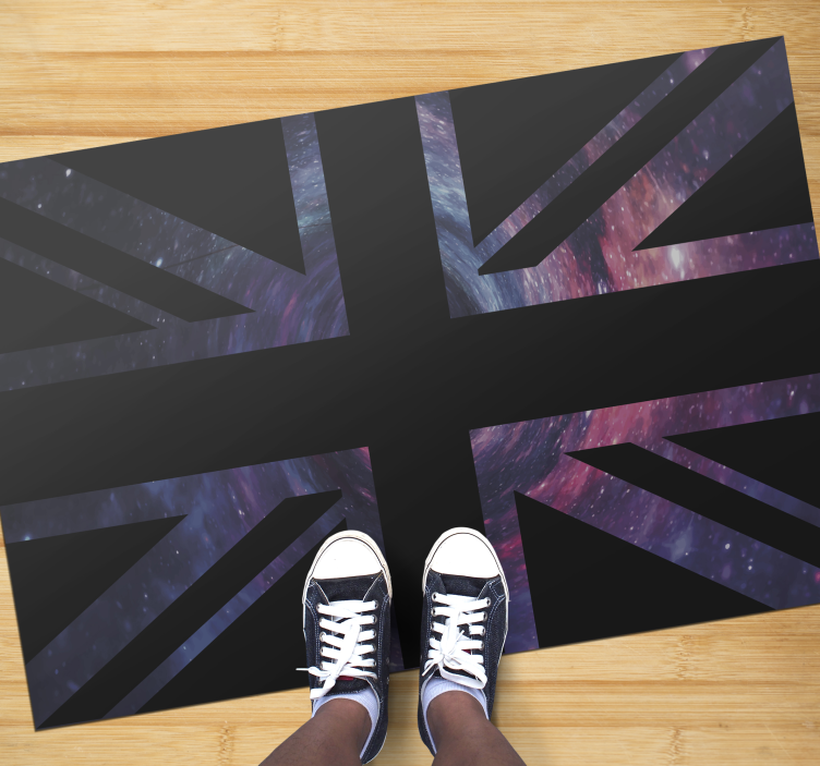 Tappeto vinile mappamondo union jack galattico - TenStickers