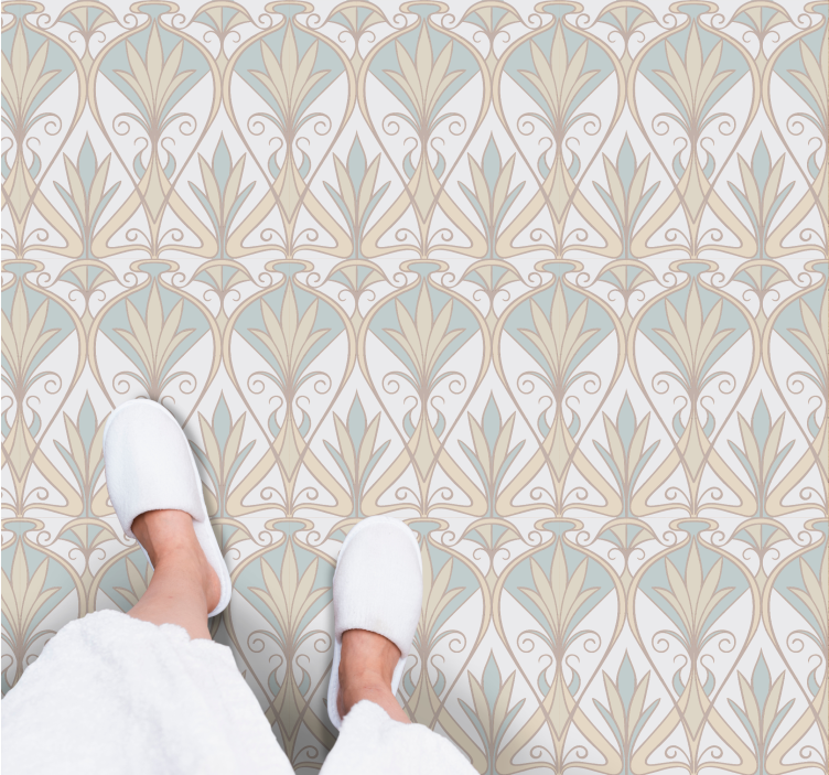 Tappeto vinile minimalista elegante ispirazione floreale - TenStickers