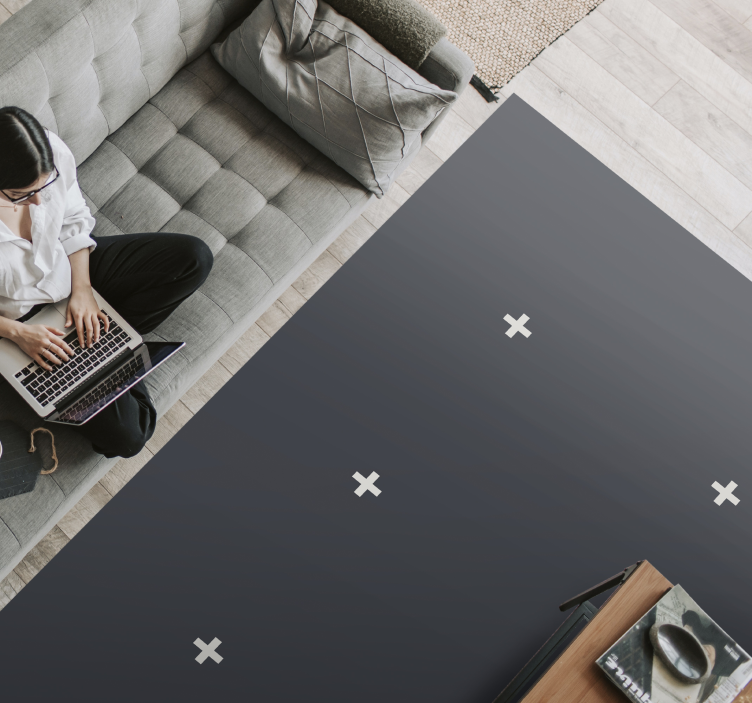 Tappeto vinile minimalista motivo geometrico scuro - TenStickers