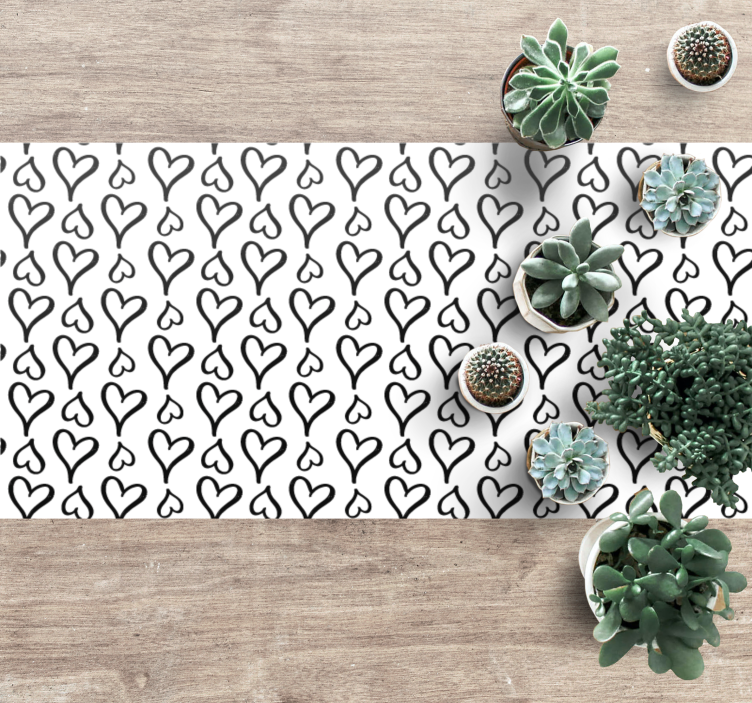 Tappeto vinile motivi motivo cuori neri - TenStickers