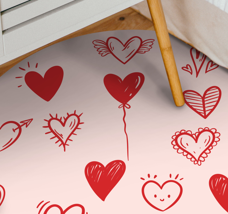 Tappeto vinile per ragazzi illustrazione del cuore - TenStickers