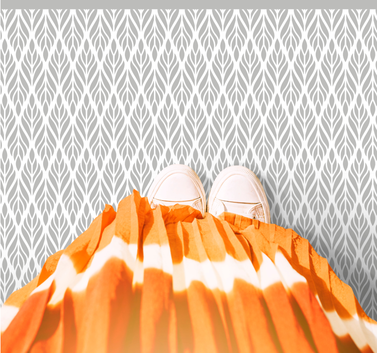 Tappeto vinile moderno motivo a foglia grigia - TenStickers