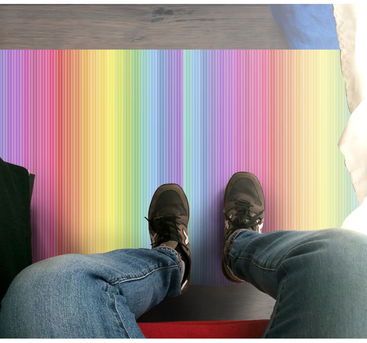 Tappeto vinile strisce effetto arcobaleno colorato - TenStickers