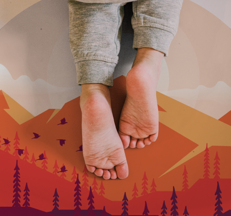 Tappeto vinile motivi paesaggio montuoso - TenStickers