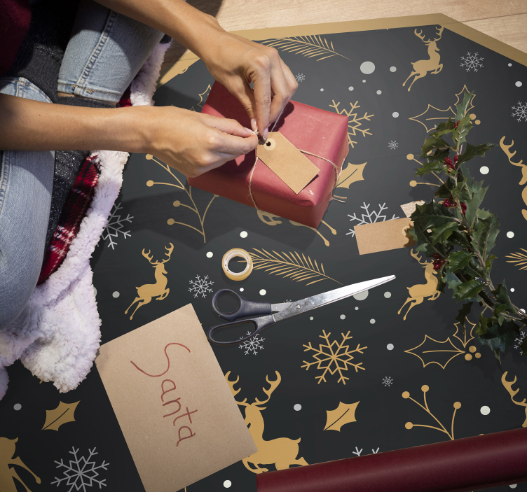 Tappeto Vinile Natale renne festive - TenStickers