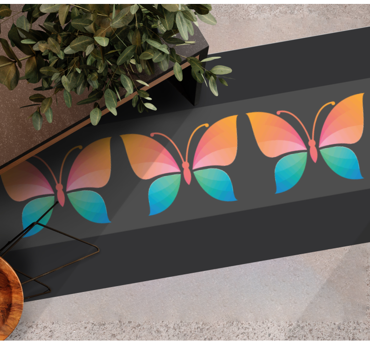 Tappeto vinile natura concetto di farfalla vibrante - TenStickers