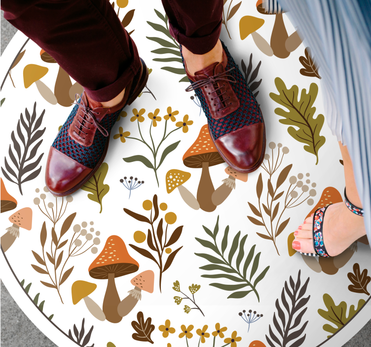 Tappeto vinile fiori delizioso motivo a fungo - TenStickers