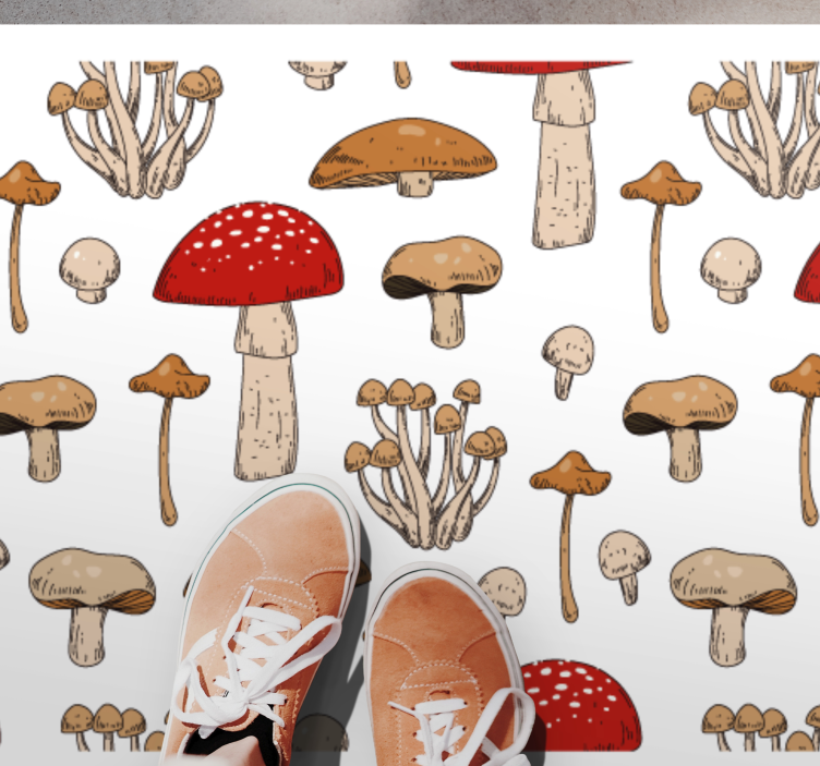 Tappeto vinile natura paesaggio onirico di funghi - TenStickers
