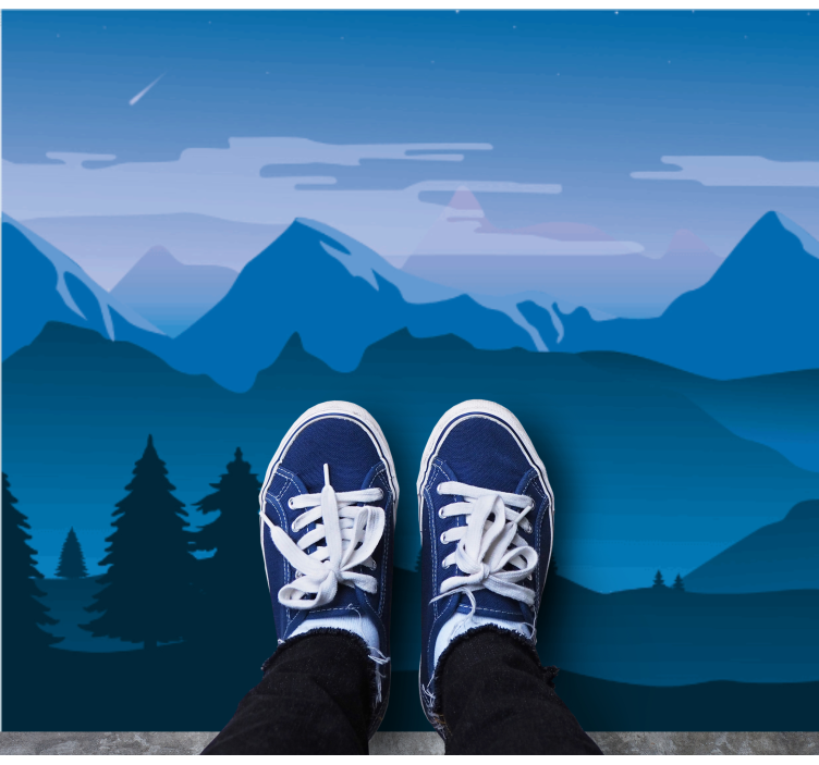 Tappeto vinile natura vista sulle montagne - TenStickers