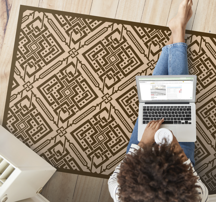 Tappeto in vinile soggiorno elegante elemento geometrico - TenStickers