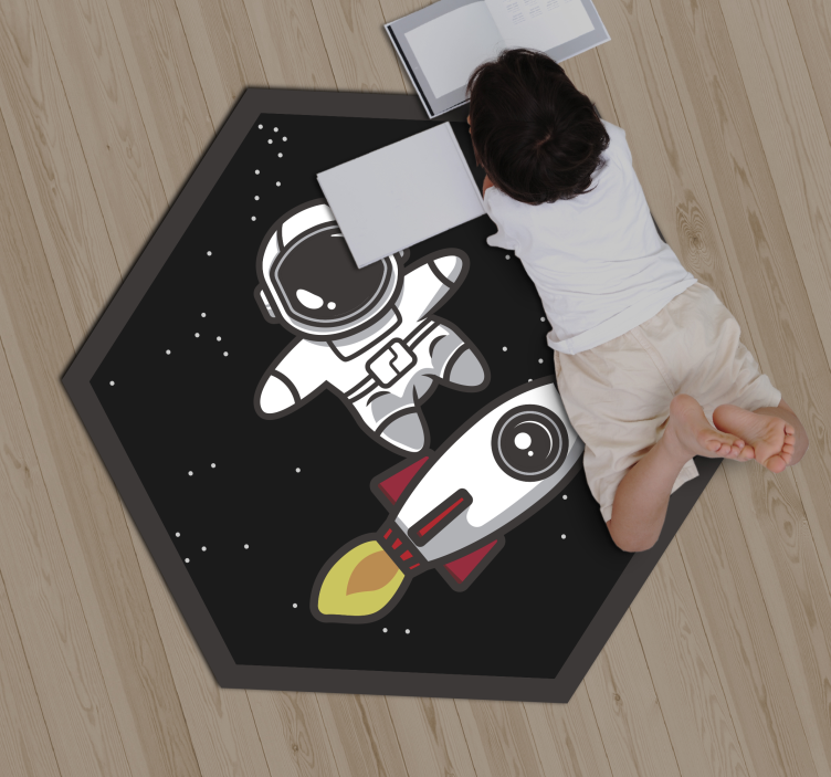 Tappeto vinile per bambini avventura dell'astronauta - TenStickers