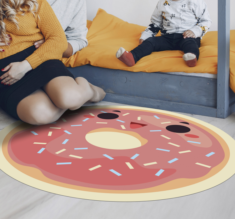 Tappeto vinile per bambini ciambella animata - TenStickers