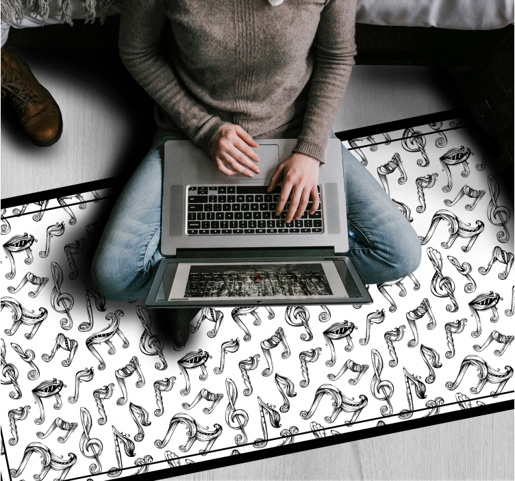 Tappeto vinile per ragazzi disegno di note musicali - TenStickers