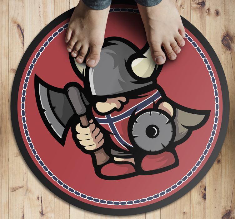 Tappeto vinile per bambini emblema del guerriero vichingo - TenStickers