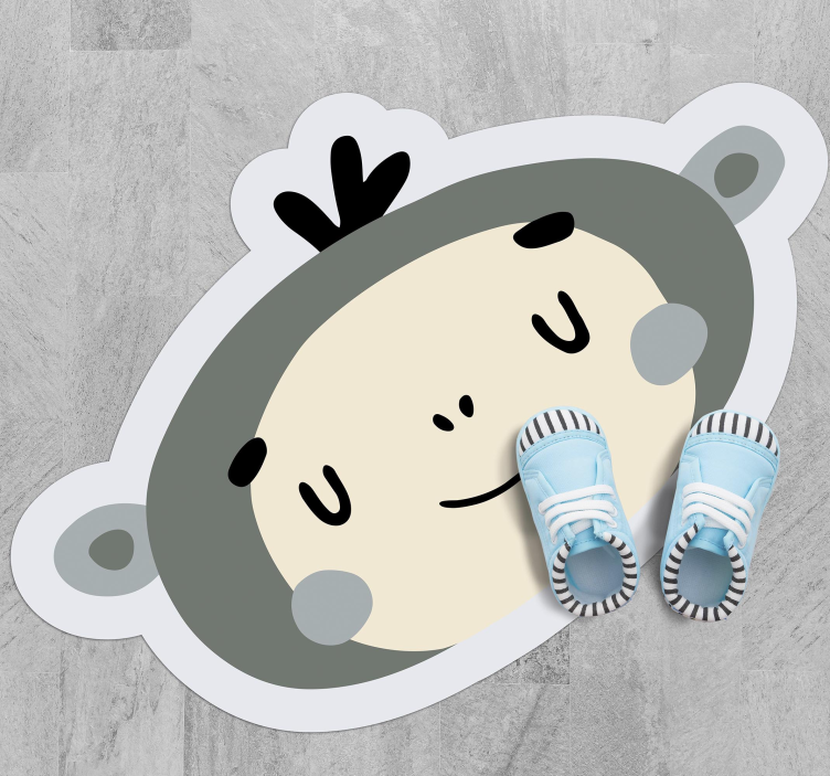 Tappeto vinile bebé faccia di scimmia nordica - TenStickers