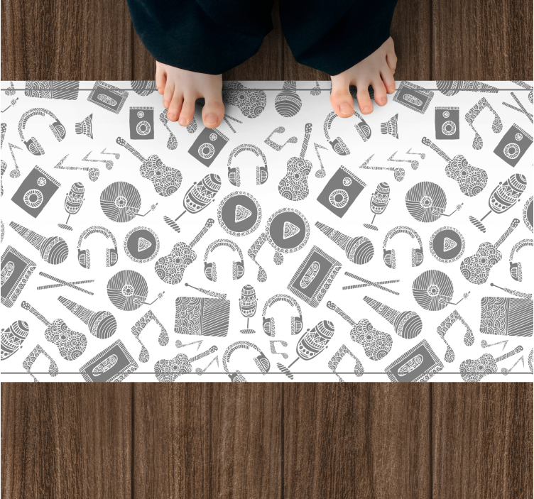 Tappeto vinile per bambini modello di elementi musicali - TenStickers