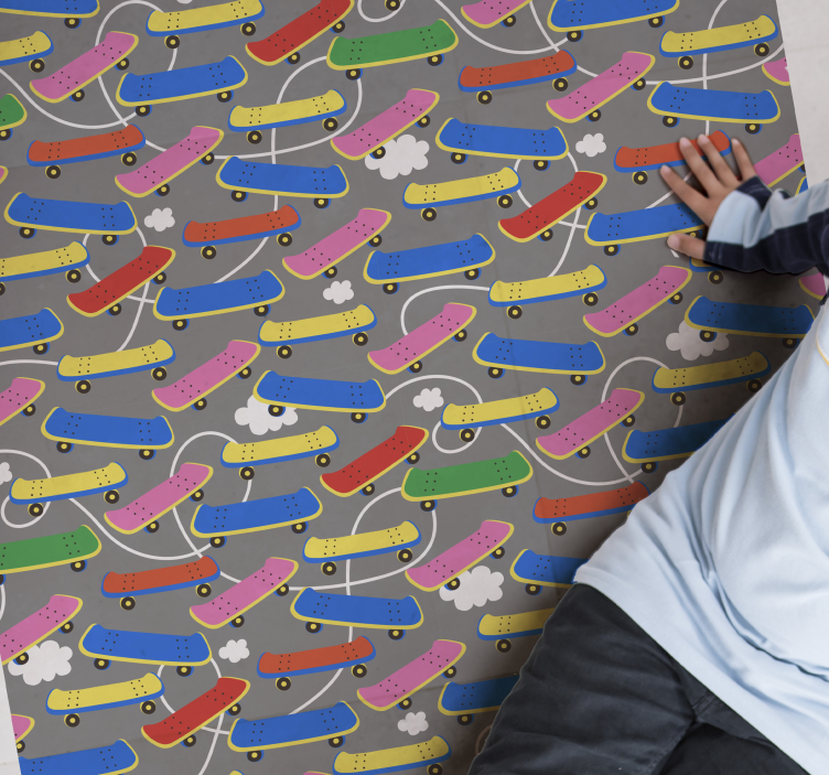 Tappeto vinile per bambini modello di skateboard - TenStickers