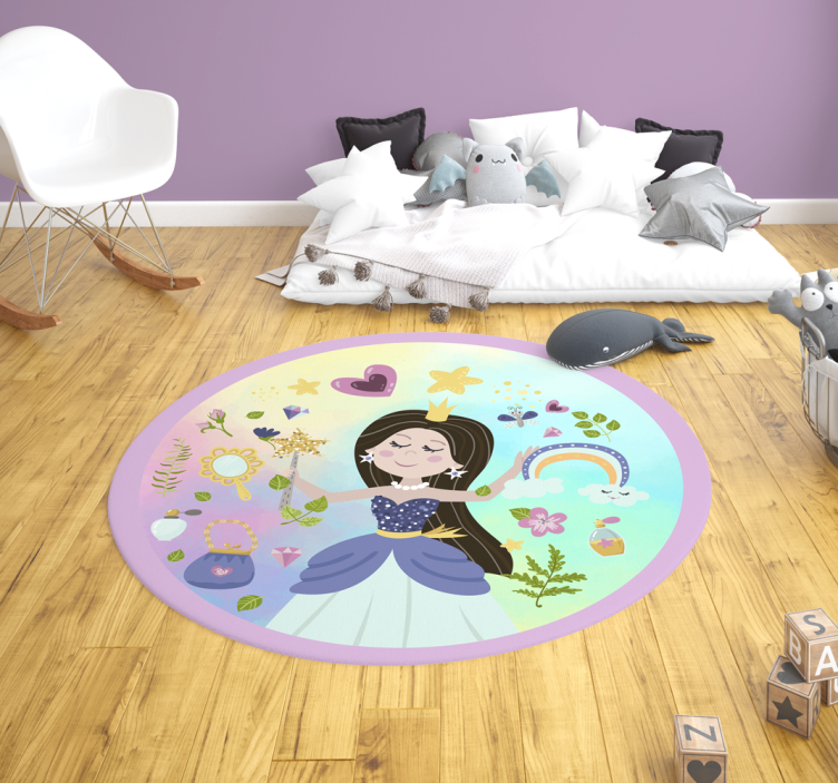 Tappeto vinile per bambini principessa delle fiabe - TenStickers
