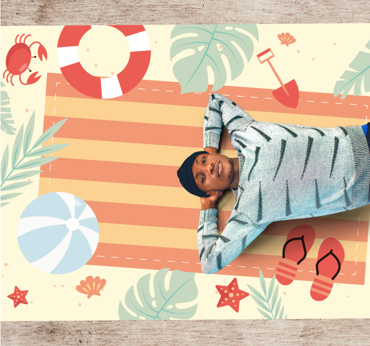 Tappeto vinile per bambini scena di vibrazioni estive - TenStickers