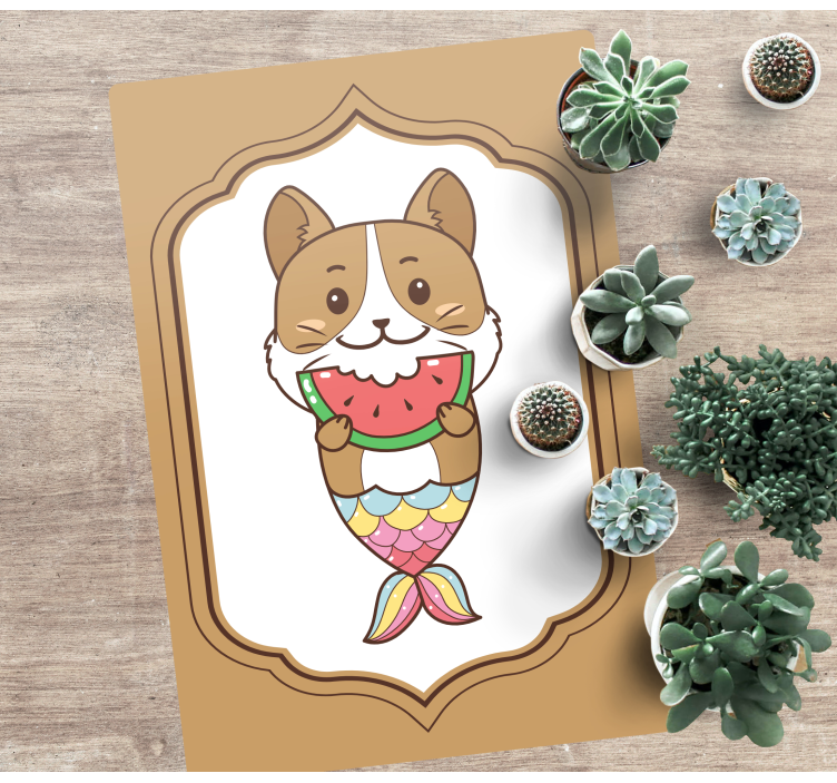 Tappeto vinile animali simpatico personaggio sirena - TenStickers