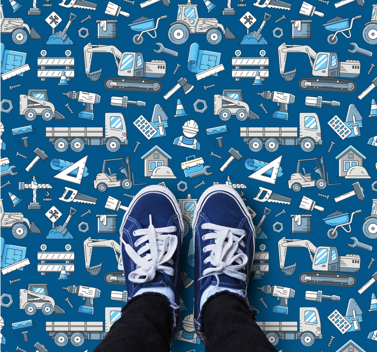 Tappeto vinile per bambini stampa attrezzi da lavoro - TenStickers